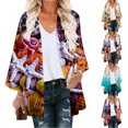 thumbnail image 1 of Spring Saving Clearance AXXD Black Swimsuit Cover Up Women Kimono Cover up Floral Print Puff Sleeve Kimono Loose Chiffon Long Cover Up, 1 of 6
