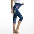 thumbnail image 1 of Spring Saving Clearance AXXD Blue Workout Leggings Women Summer Butt Lifting Trendy Flowers Print Leggings Elastic Slim Hip Yoga Fitness Pants Cropped Trousers, 1 of 9
