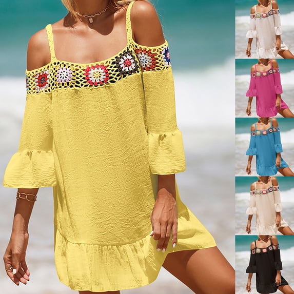 Spring Saving Clearance AXXD Womens Cover Up New Fashion Beach Sexy Hem Cover Up Hollow-out Breathable Swimwear