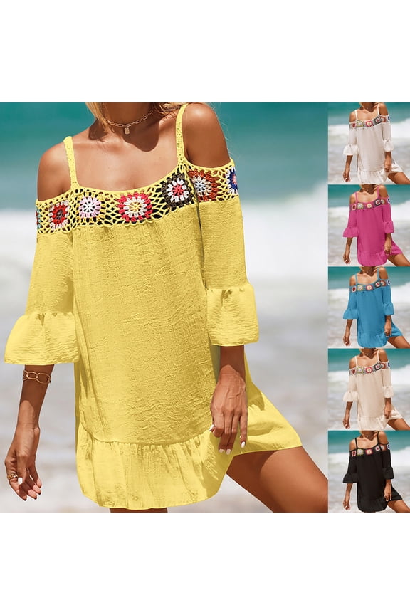 Spring Saving Clearance AXXD Womens Cover Up New Fashion Beach Sexy Hem Cover Up Hollow-out Breathable Swimwear