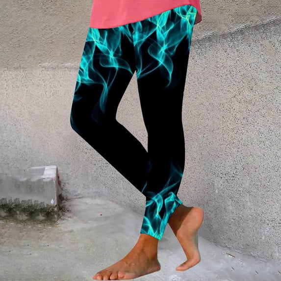 Spring Saving Clearance AXXD Workout Leggings for Women Retro Flame Printed Leggings Yoga Pants With Elastic BSlim Pants
