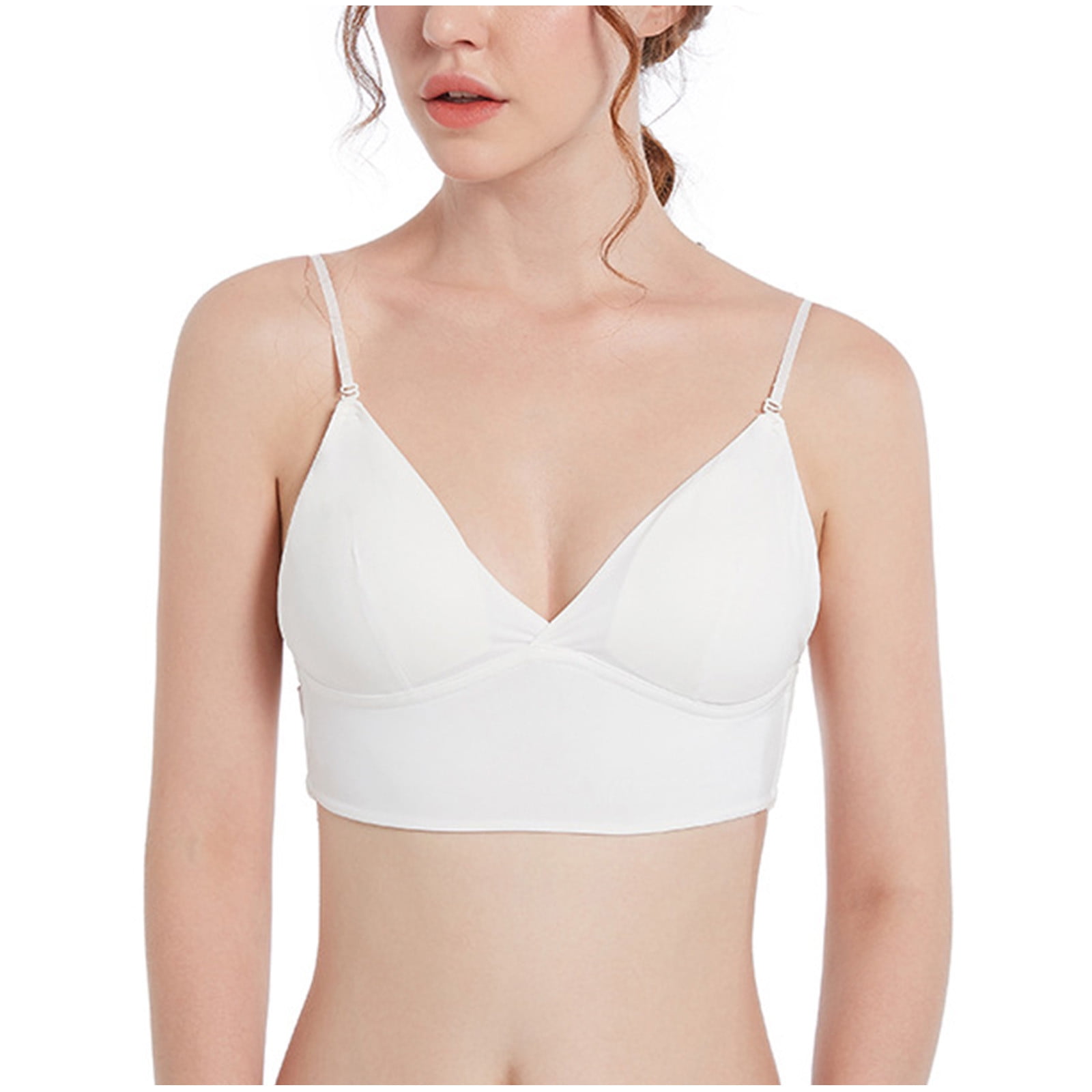 Spring Saving Clearance Tawop Sexy Bras For Women Rimless Stretch White L 