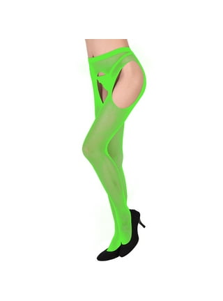 Stockings Mesh Green Color, Forest Green Women Tights