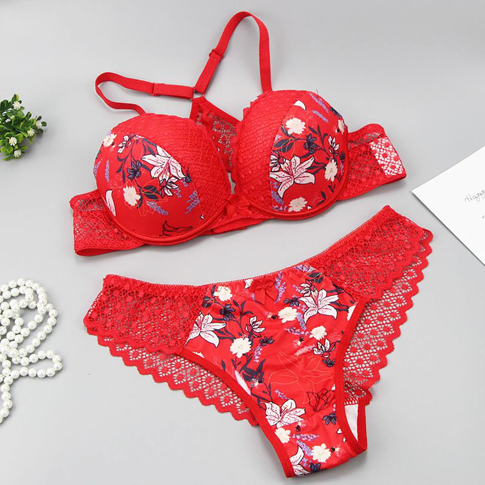 Mother's Day Gifts Tawop 36A Bras for Women Sexy Lace Sexy Split Underwear  Bra Underwear Sexy Suit Panties for Women Pack Sexy