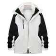 thumbnail image 1 of Spring Saving Deals 50% Off Clear!GaThRRgYP Men's Hooded Waterproof Jacket,Unisex Long-sleeved Hooded Windproof Waterproof Thickened Outdoor Sports with Pockets Zipper Warm Jacket Clearance, 1 of 2