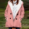 thumbnail image 1 of Spring Saving Deals 50% Off Clear!GaThRRgYP Womens Coats Clearance Womens Lapel Collar Coats,Velvet Double Breasted Hooded Solid Color Mid Length Women's Solid Color Temperament Commuting Jacket, 1 of 5