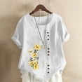 thumbnail image 1 of Spring Saving GaThRRgYP Easter Clothes Adults,Women's Summer Oversize Casual Round-Neck Short Sleeve Flower Printing Loose Shirt Tops, 1 of 5