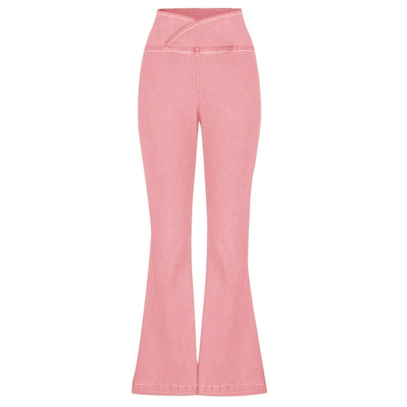 Spring Saving GaThRRgYP Jeans for Women,Women Fashion Solid Color Irregularity Cowboy High Waist Trousers