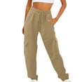 thumbnail image 1 of GaThRRgYP Joggers for Women,Women's Fashion Lace-Up Ankle Overalls with Pockets, 1 of 4