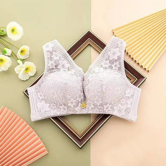 Spring Saving GaThRRgYP Lingerie for Women Plus Size,Women's Fashion Lace Strapless Bra with No Steel Ring,No Marks,Four Breasted Gathered Cups,Slip Underwear,Daily Bra