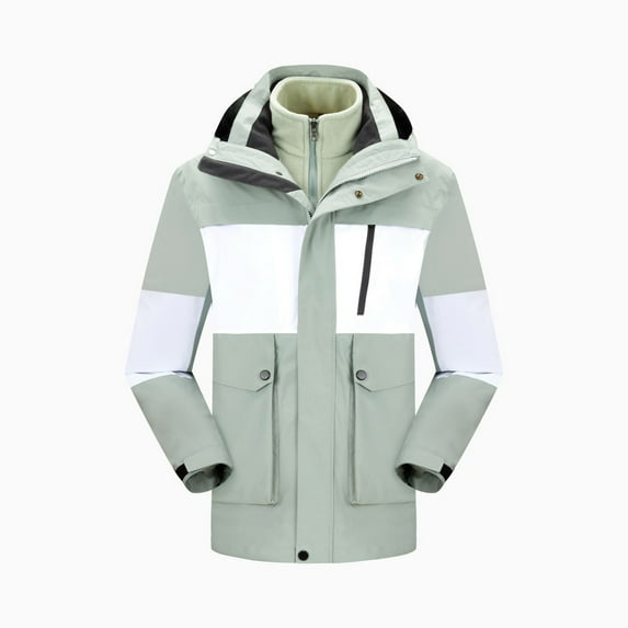 Spring Saving GaThRRgYP Men's Hooded Waterproof Jacket,Unisex Long-sleeved Hooded Windproof Waterproof Thickened Outdoor Sports with Pockets Zipper Warm Jacket