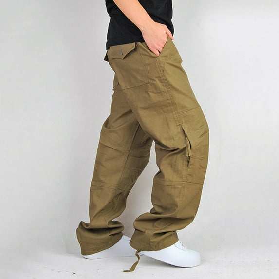 Black*Friday*Deals Clearance GaThRRgYP Mens Jeans Relaxed Fit,Men's Solid Multi-Pocket Washed Overalls Outdoor Casual Pants Trousers