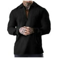 thumbnail image 1 of Spring Saving GaThRRgYP Mens Long Sleeve Shirts,Men's Color Blocking Shirt Slim Long Sleeve Stand Collar Casual Sports Bottoming T-shirt Blouse, 1 of 5