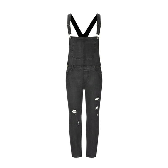 Black*Friday Clearance Items under $5 GaThRRgYP Mens Overalls,Men Casual Fashion Soid Pocket Ripped Pants Long Pants Cargo Pants Suspender Trousers