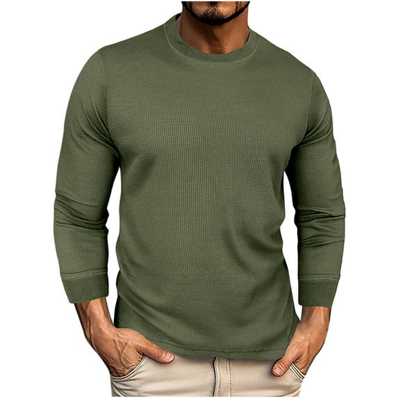 Spring Saving GaThRRgYP Mens Sweatshirts under $10,Men's Shirt Slim Long Sleeve Round Neck Casual Bottoming T-shirt Blouse