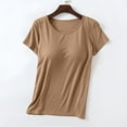 thumbnail image 1 of Black*Friday Discounted Items under $5 GaThRRgYP Summer Tops,Women's Short Sleeve Summer Tops,Ladies Camisole with Chest Pad No Steel Rings Bottom Underwear Yoga Sports T-shirt Yoga Bra Cup, 1 of 7