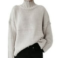 thumbnail image 1 of Spring Saving GaThRRgYP Sweaters for Girls,Fall Sweaters,Fashion Women Solid Long Sleeve Pullove Turtleneck Casual Sweater Tops, 1 of 6