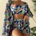 thumbnail image 1 of Spring Saving GaThRRgYP Womens Bikinis Swimsuits,Ladies Fashion Flower Print Lacing Split Bikini Women's Swimsuit Long Sleeve Smock Suit, 1 of 6
