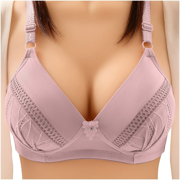 Spring Saving GaThRRgYP Womens Bras,Woman's Solid Color Comfortable Hollow Out Perspective Bra Underwear No Rims