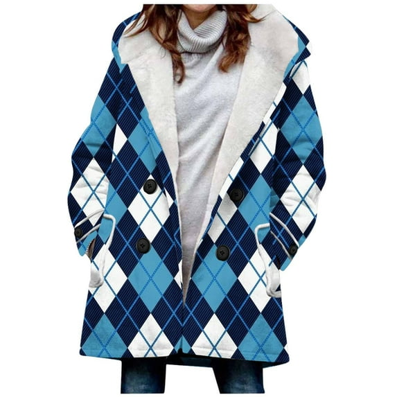 Spring Saving GaThRRgYP Womens Coats Plus Size,Velvet Double Breasted Hooded Solid Color European and American Mid Length Women's Solid Color Temperament Commuting Jacket