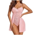 thumbnail image 1 of Spring Saving GaThRRgYP Womens Lingerie Underwear,Women Exquisite Plus Size Lace Lingerie Jumpsuit Set Cut-Out Sleepwear, 1 of 2