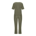 thumbnail image 1 of GaThRRgYP Summer Tops for Women,Plus Size Blouse for Women,Women Fashion Round Neck Short Sleeve Tops Pants Casual Suit Sets, 1 of 6