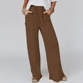 thumbnail image 1 of Black*Friday Discounted Items under $5 GaThRRgYP Womens Pants Plus Size,Fashion Womens Casual Solid Color Elastic Loose Pants Straight Wide Leg Trousers Pants with Pocket, 1 of 6