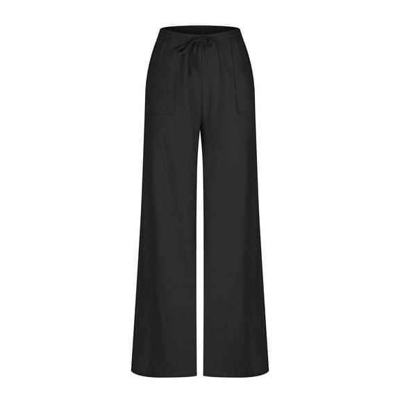 GaThRRgYP Womens Pants Plus Size,Fashion Womens Casual Solid Color Elastic Loose Pants Straight Wide Leg Trousers Pants with Pocket