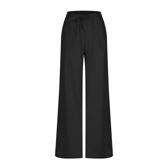 GaThRRgYP Womens Pants Plus Size,Fashion Womens Casual Solid Color Elastic Loose Pants Straight Wide Leg Trousers Pants with Pocket