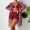 thumbnail image 1 of Spring Saving GaThRRgYP Womens Swimsuits Bikini,Women's Printed Bikini Straps Deep V Split Three Piece Swimsuit Set, 1 of 9