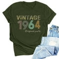 thumbnail image 1 of GaThRRgYP Off the Shoulder Tops for Women,Summer Shirts for Women Short Sleeve,1964 Vintage Shirt for Women 60th Birthday Gifts Idea Retro Short Sleeve T Shirts Party Tops Funny Tees, 1 of 4