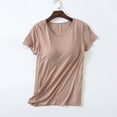 thumbnail image 1 of GaThRRgYP Spring Tops for Women 2025,Womens Tops Dressy Casual,Ladies Camisole with Chest Pad No Steel Rings Bottom Underwear Yoga Sports T-shirt Yoga Bra Cup, 1 of 7