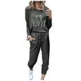 thumbnail image 1 of Black*Friday Deals 2025 Clearance under $5 GaThRRgYP Womens Tracksuits 2 Piece Set,Women Fashion Pullover Long Sleeve Bandage Loose Pants Sweatsuits, 1 of 4