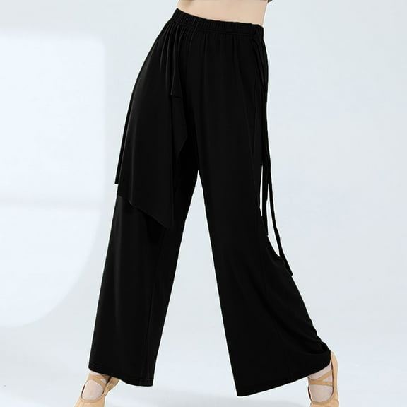 GaThRRgYP Women's Blue Jeans,Fashion Womens Casual Solid Color Elastic Loose Pants Straight Wide Leg Trousers Pants