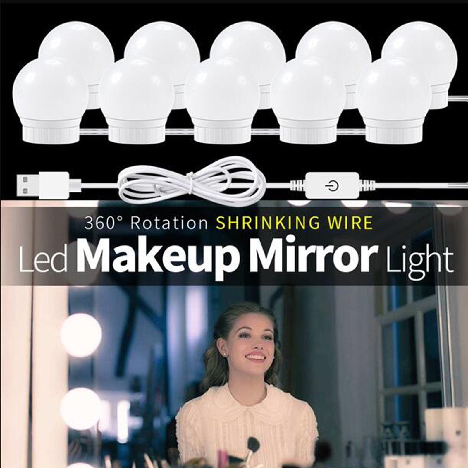 Spring Saving Hollywood Led Vanity Lights Strip Kit,with 14 Dimmable