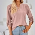 thumbnail image 1 of Spring Saving Savings!GaThRRgYP Womens T-shirts Long Sleeve,Women's Fashion V-Neck Long Sleeve Loose T-shirt, 1 of 7