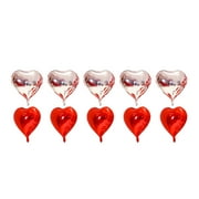 Spring Saving! Uhuya 10pcs Heart Foil Balloons - 18inch Heart Shape Mylar Balloons for Romantic Love Valentine Is Day Wedding Birthday Party Decorations A