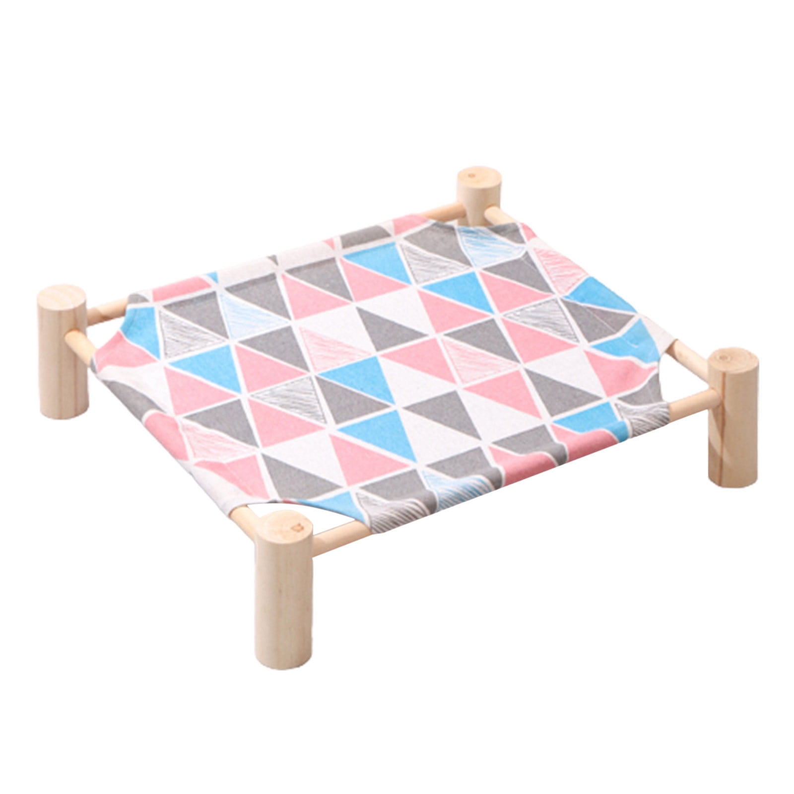 Spring Saving! Uhuya Dog Suspended Bed, Wooden Dog Suspended Elevated Cold Bed, Detachable Portable Indoor/Outdoor Pet Bed, Suitable for Cats and Small Dogs Pink