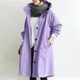 thumbnail image 1 of Spring Saving Womens ClothesDeals GaThRRgYP Womens Coats,Women Jacket Hooded Windproof Lightweight Plus Size Packable Long Windbreaker Outdoor Travel Hiking Trench Coats, 1 of 7