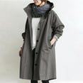 thumbnail image 1 of Spring Saving Womens Clothing under $5 GaThRRgYP Womens Coats,Women Jacket Hooded Windproof Lightweight Plus Size Packable Long Windbreaker Outdoor Travel Hiking Trench Coats, 1 of 7