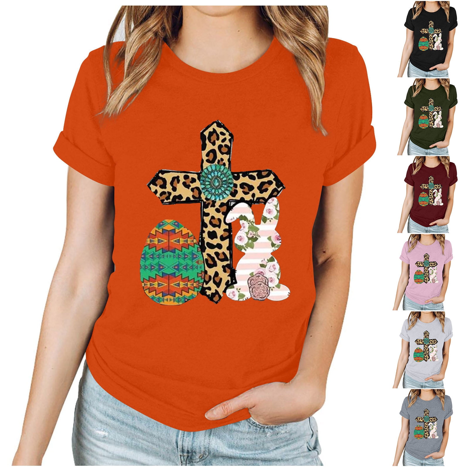 Spring Saving!YANHAIGONG Easter Shirts for Women 2024 ,Loose Easter ...
