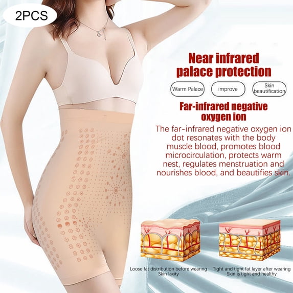 2pcs Far Infrared Negative Oxyge Shaping And Lifting Hips Bodysuit Graphene Honeycomb Body Shaping Briefs Breathable Body Shaper