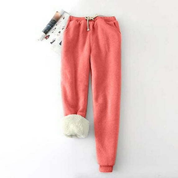 Spring Clothes 50% Off Clear!Idoravan Sweatpants for Women Plus Size Women's Solid Color Fleece Pockets Plus-Size Bandage Elastic Waist Wei Pants Casual Harun Leggings