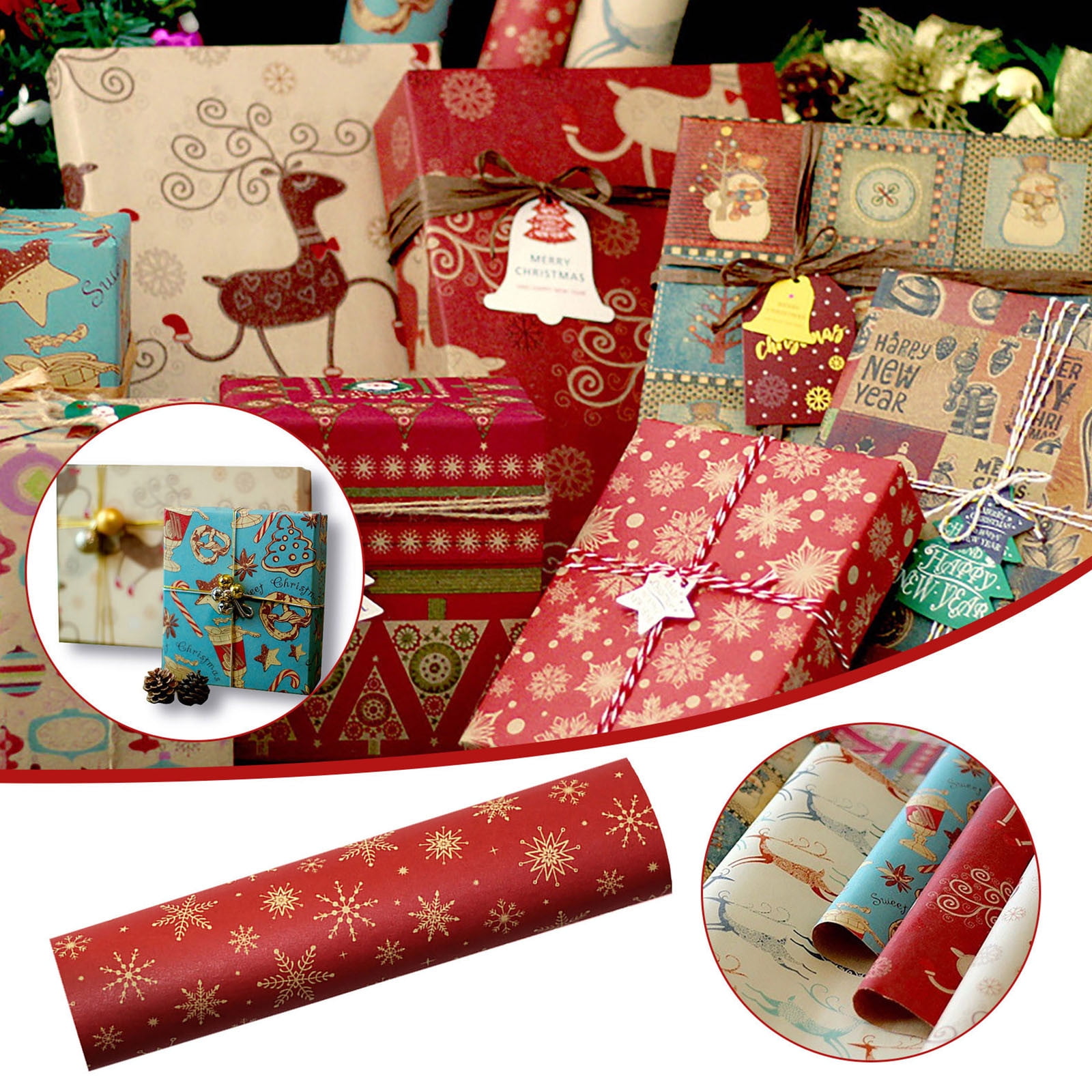 Spring Savings CRAMAX Christmas Printing Kraft Paper Roll Crafts Art