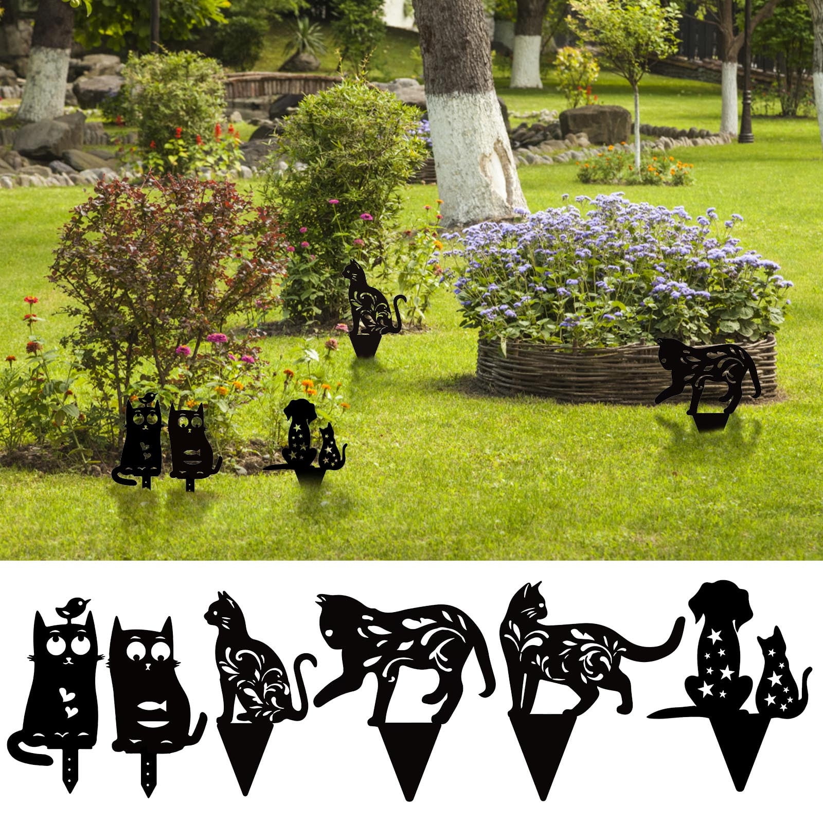 Spring Savings CRAMAX Garden Ornaments Cats Yard Art Garden Ornaments