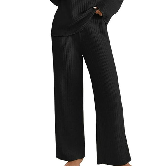 Clothing 2025 Women's Casual Pants Women's Autumn and Winter Fashion Solid Color Wide Strip Casual Pants Wide Leg Pants Women Blendingpants