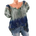 thumbnail image 1 of LYXSSBYX Plus Size Womens Tops Short Sleeve Women Short Sleeve V-Neck Lace Printed Lace Tops Loose T-Shirt Blouse Tops, 1 of 5