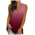 thumbnail image 1 of LYXSSBYX Tank Tops for Women Plus Size Womens Fashion Gradient Color V-Neck Sleeveless T-shirt Tops Blouse, 1 of 5