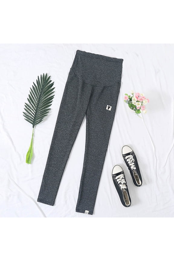 Women's Solid Long Pants Cat Sign Loose Adjustable Maternity Pants Leggings Bottom Sweatpants Dark Gray XXL