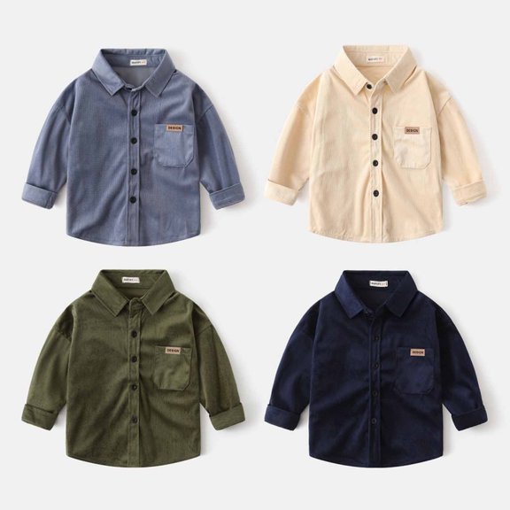 Fall Savings Agkizg Boys Long Sleeve Oversized Denim Jacket,Children Clothing Long Sleeved Solid Color Shirt Top Children's Long Sleeved Jacket